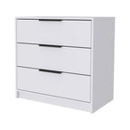 28" White Wood Three Drawer Dresser