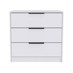 28" White Wood Three Drawer Dresser
