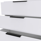 28" White Wood Three Drawer Dresser