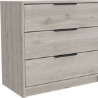 28" Light Gray Wood Three Drawer Dresser