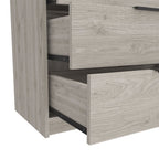28" Light Gray Wood Three Drawer Dresser
