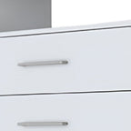 31" White Four Drawer Dresser With Open Shelf