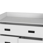 34" White Wood Five Drawer Dresser