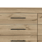 59" Natural Wood Six Drawer Double Dresser