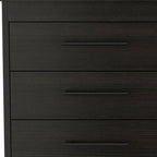 59" Black Wood Six Drawer Double Dresser
