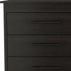 59" Black Wood Six Drawer Double Dresser