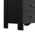 59" Black Wood Six Drawer Double Dresser