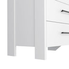 59" White Wood Six Drawer Double Dresser