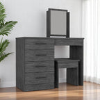 39" Gray Wood Four Drawer Vanity Table