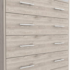 33" Light Gray Wood Four Drawer Dresser
