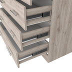 33" Light Gray Wood Four Drawer Dresser