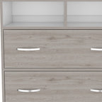 32" Light Gray Wood Two Drawer Dresser