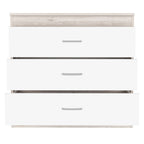 32" White And Gray Wood Three Drawer Dresser