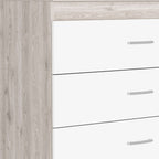 32" White And Gray Wood Three Drawer Dresser