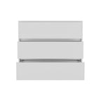 34" White Three Drawer Dresser