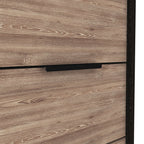 42" Brown And Black Wood Six Drawer Double Dresser