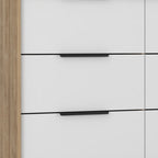 42" White And Natural Wood Six Drawer Double Dresser