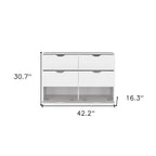 18" White Wood Five Drawer Dresser