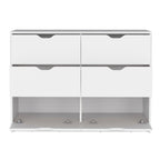 18" White Wood Five Drawer Dresser