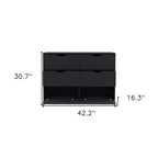 18" Black Wood Five Drawer Dresser