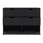 18" Black Wood Five Drawer Dresser