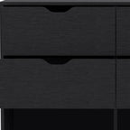 18" Black Wood Five Drawer Dresser