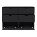 18" Black Wood Five Drawer Dresser