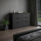 18" Black Wood Five Drawer Dresser