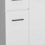 37" White Wood Two Door Single Drawer Combo Dresser