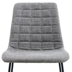 Set of Two Gray And Black Upholstered Fabric Dining Side Chairs