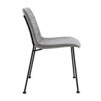 Set of Two Gray And Black Upholstered Fabric Dining Side Chairs
