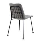 Set of Two Gray And Black Upholstered Fabric Dining Side Chairs