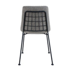 Set of Two Gray And Black Upholstered Fabric Dining Side Chairs