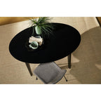 Set of Two Gray And Black Upholstered Fabric Dining Side Chairs