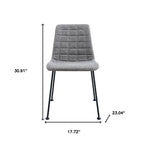 Set of Two Gray And Black Upholstered Fabric Dining Side Chairs
