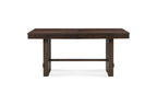 84" Dark Brown Wood Self-Storing Leaf Trestle Base Extension Dining Table