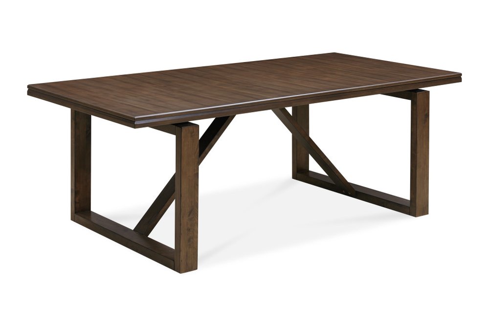 84" Dark Brown Wood Sled Base Dining Table
