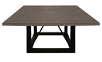 60" Dark Brown and Black Solid Wood and Iron Frame Base Square Dining Table