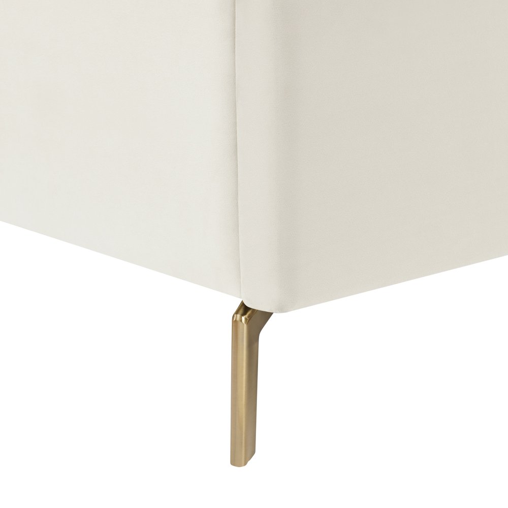 Cream Velvet Upholstered Queen Bed Frame