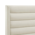 Cream Velvet Upholstered Queen Bed Frame