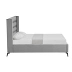 Light Gray Velvet Upholstered King Bed Frame