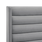 Light Gray Velvet Upholstered King Bed Frame
