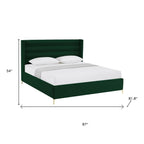 Green Velvet Upholstered King Bed Frame