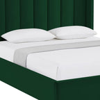 Green Velvet Upholstered Queen Bed Frame