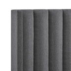 Gray Linen Upholstered King Bed Frame