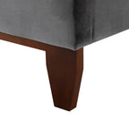 Gray Solid Wood King Tufted Upholstered Velvet Bed