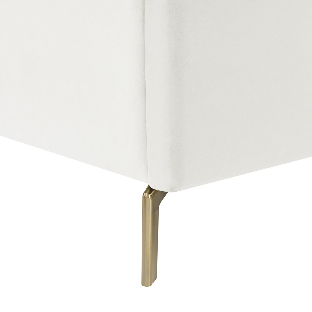 Cream Velvet Upholstered Queen Bed Frame