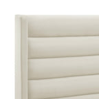 Cream Velvet Upholstered Queen Bed Frame