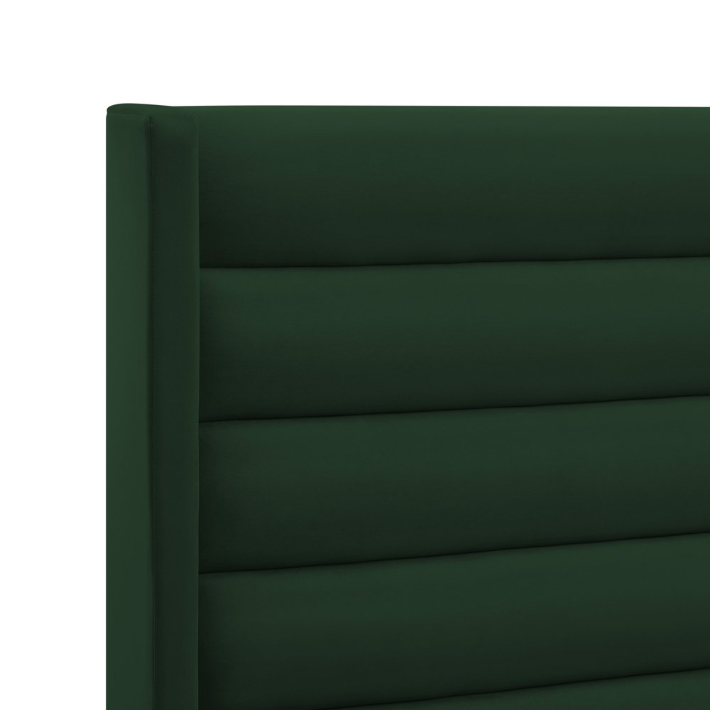 Green Velvet Upholstered King Bed Frame