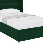 Green Velvet Upholstered King Bed Frame